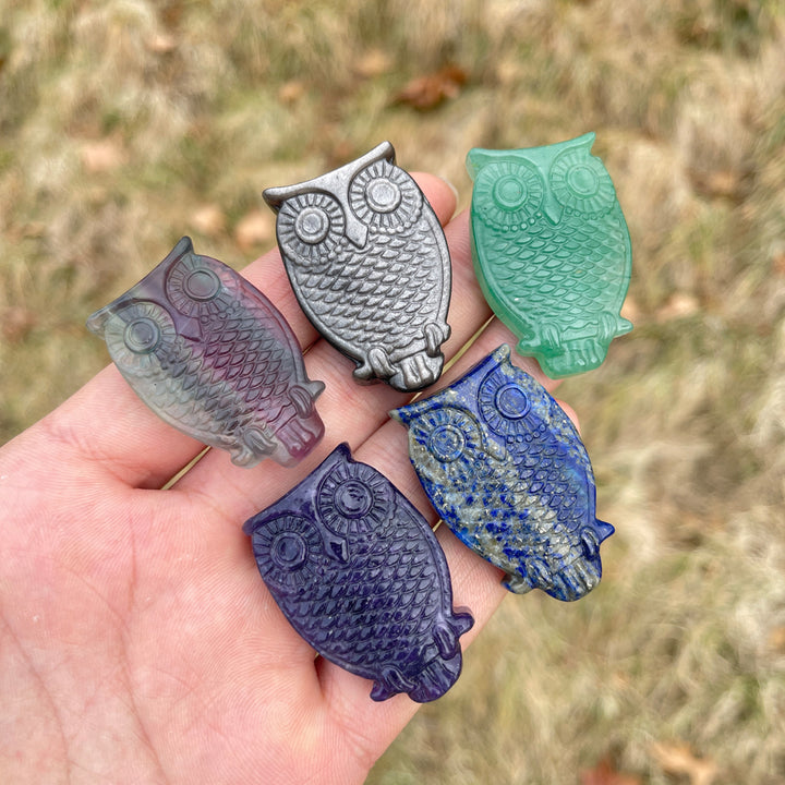 Natural Crystal Carving Owl