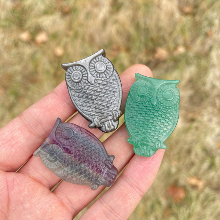 Natural Crystal Carving Owl