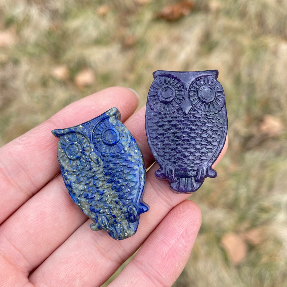 Natural Crystal Carving Owl