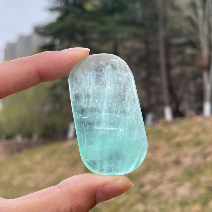 Natural Crystal Fluorite Palm Stone
