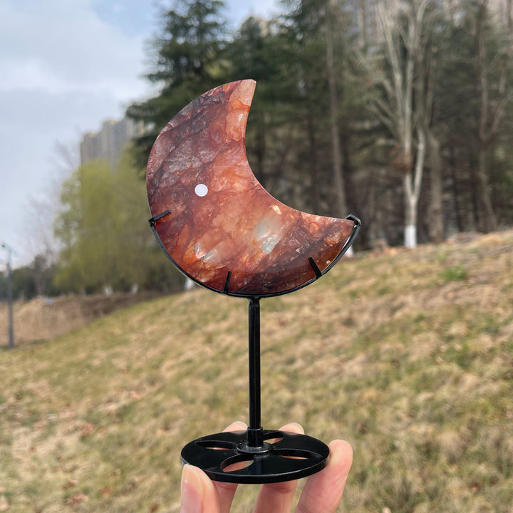 Unique,Imperfect Natural Fire Quartz Moon
