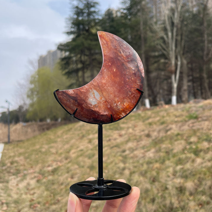 Unique,Imperfect Natural Fire Quartz Moon