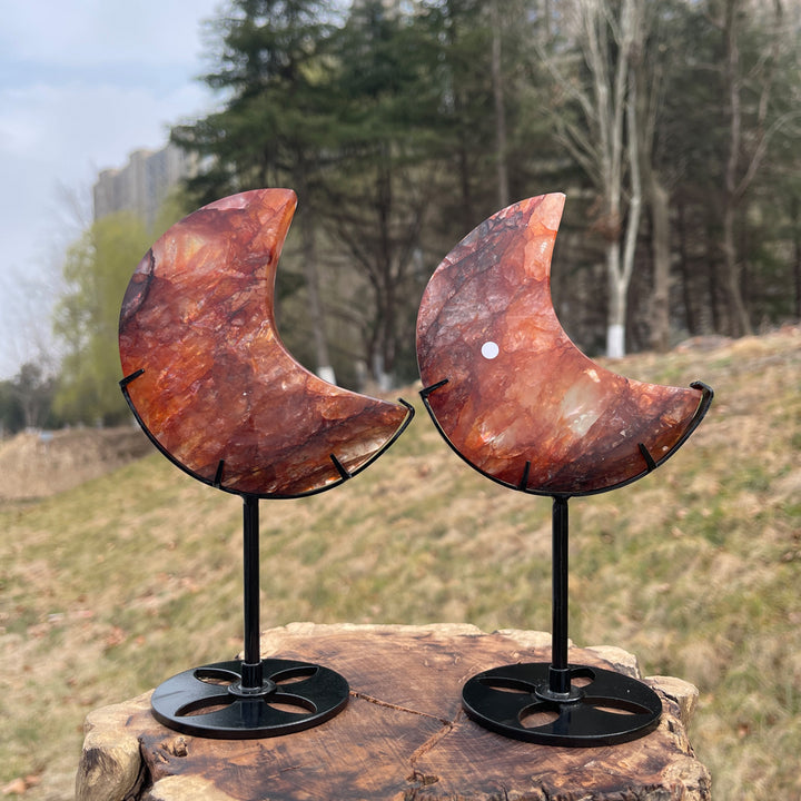 Unique,Imperfect Natural Fire Quartz Moon
