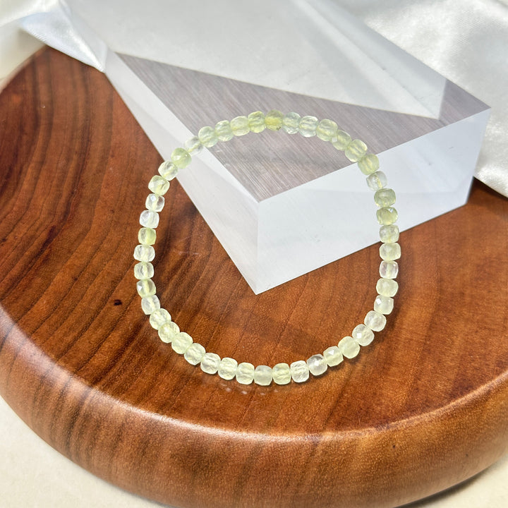 Prehnite Faceted Crystal Bracelet 4.4 mm