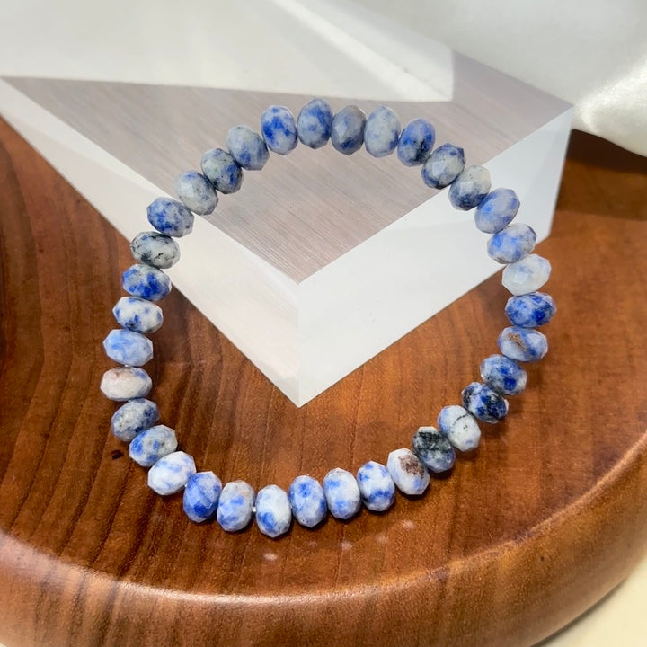 Blue Sodalite Abacus Bead Bracelet 7.8-7.9mm