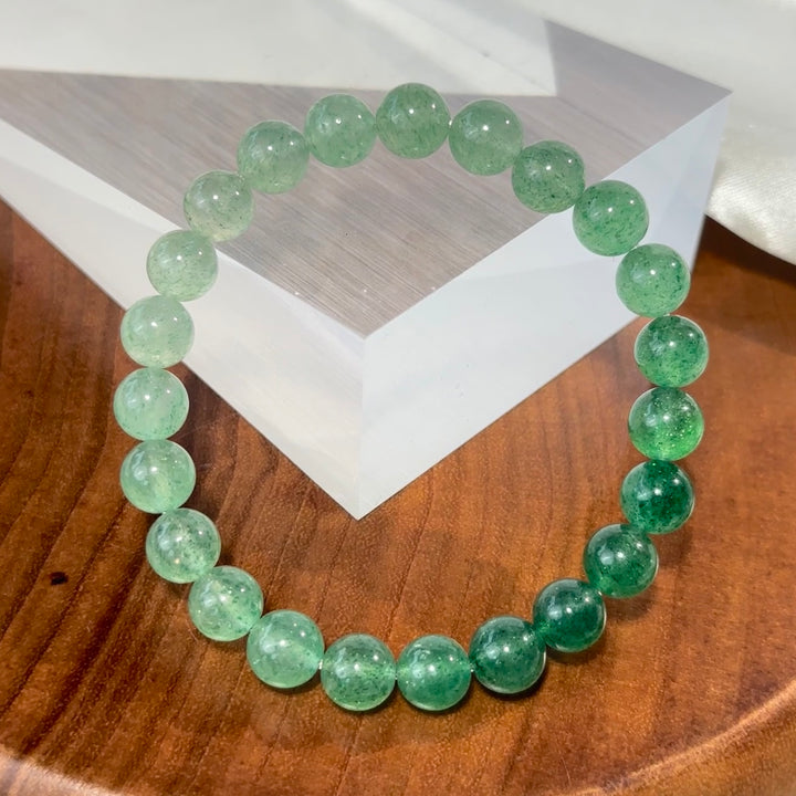 Gradient Green Strawberry Quartz Bracelet 8.0-8.4mm