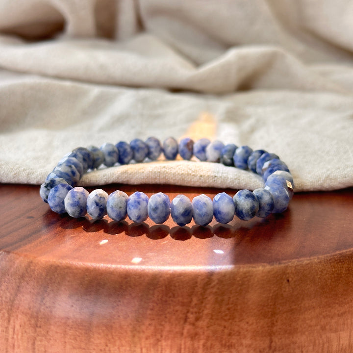 Blue Sodalite Abacus Bead Bracelet 7.8-7.9mm