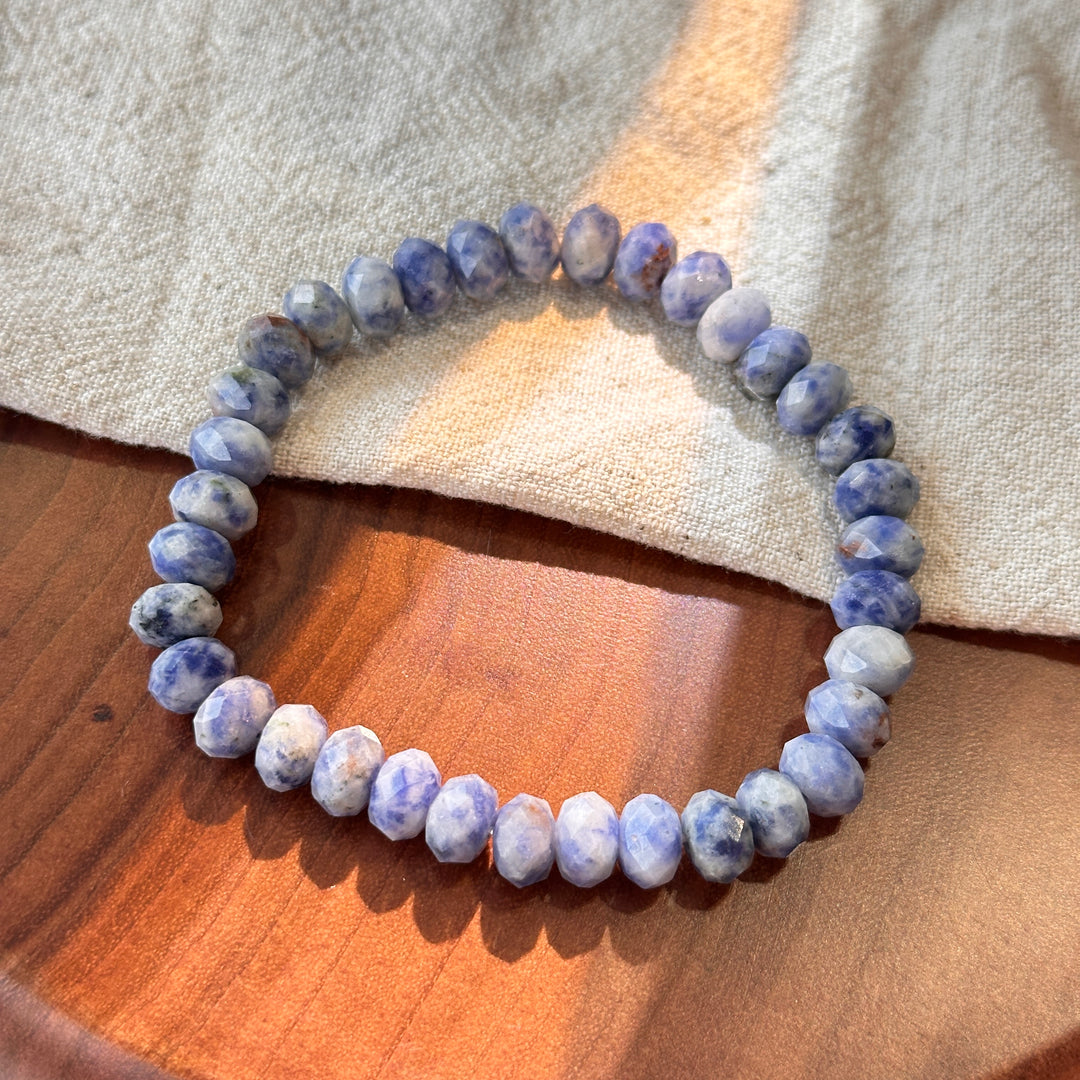 Blue Sodalite Abacus Bead Bracelet 7.8-7.9mm