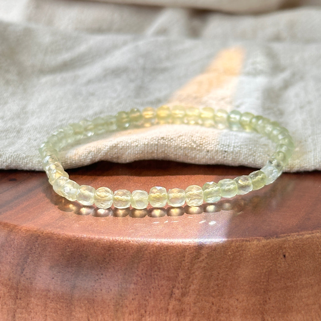 Prehnite Faceted Crystal Bracelet 4.4 mm
