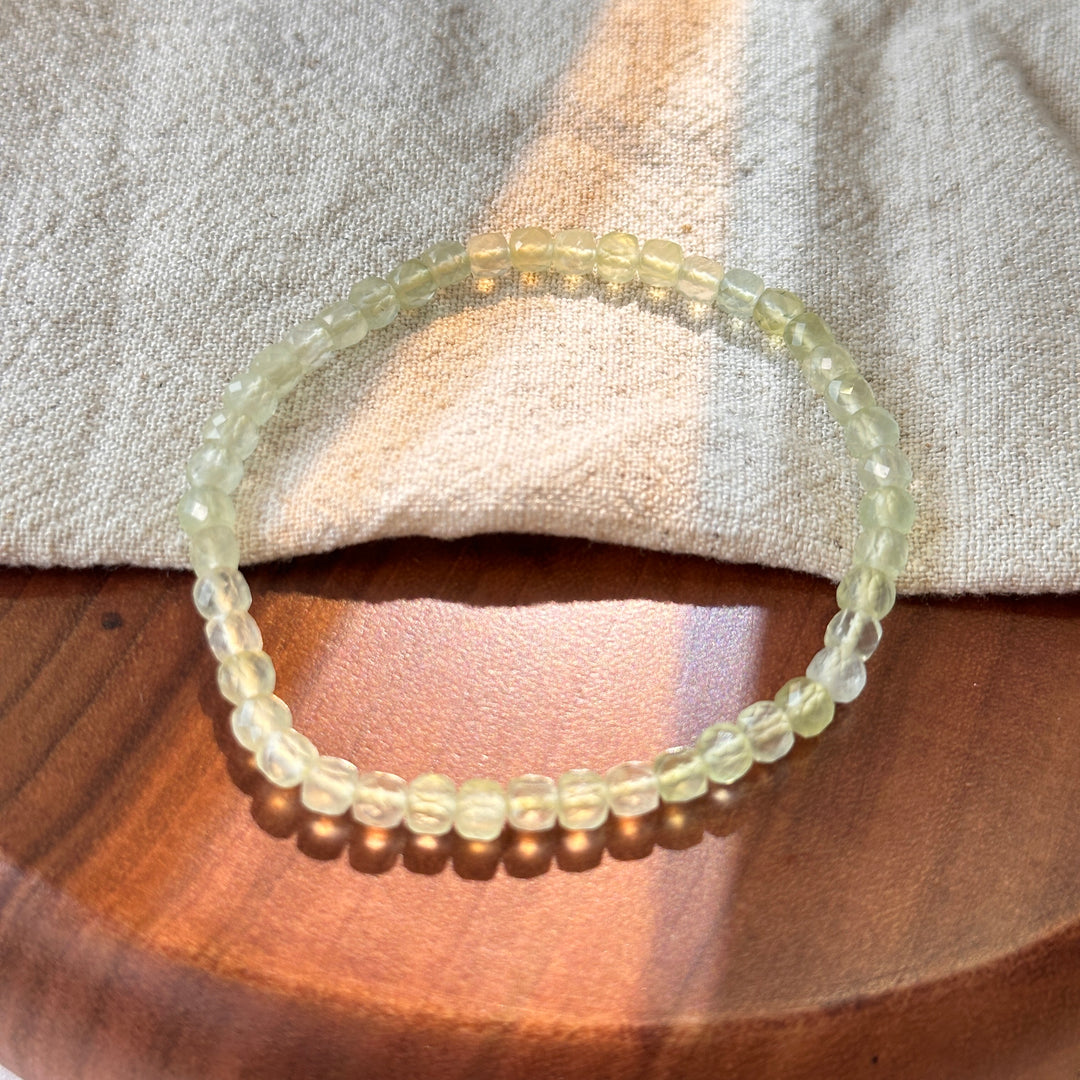 Prehnite Faceted Crystal Bracelet 4.4 mm