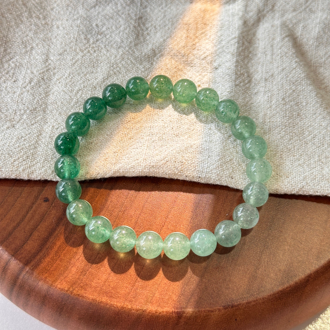 Gradient Green Strawberry Quartz Bracelet 8.0-8.4mm