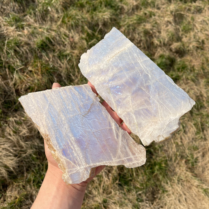 Unique,Natural Crystal Moonstone Slices