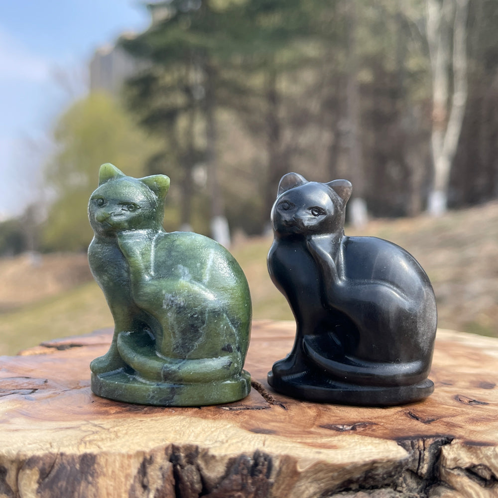 Natural Crystal Carving Kicking Cat