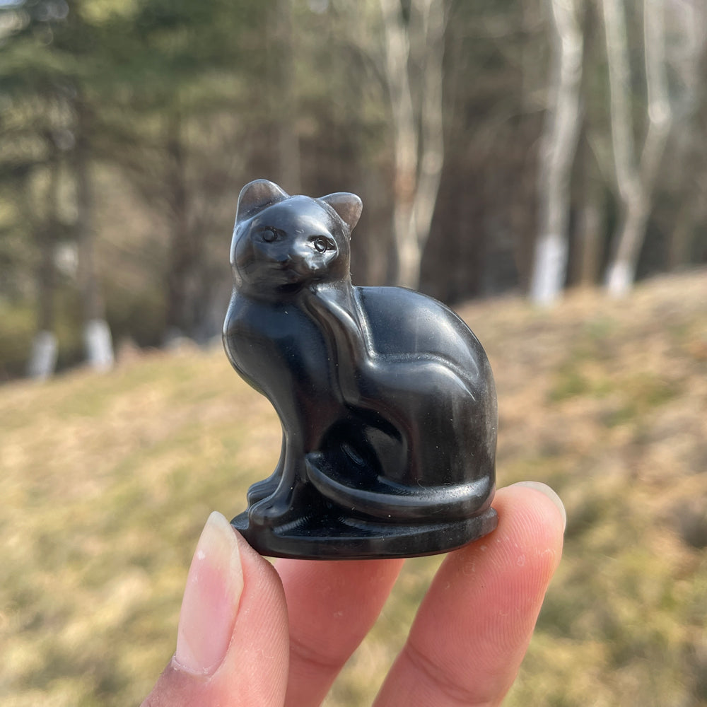 Natural Crystal Carving Kicking Cat