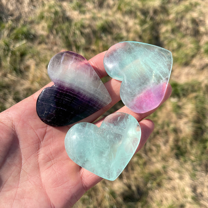 Natural Crystal Fluorite Heart