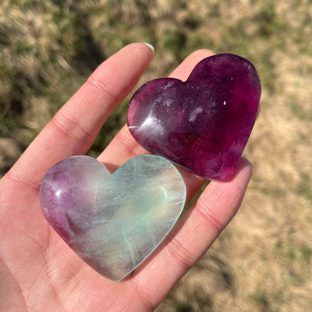 Natural Crystal Fluorite Heart