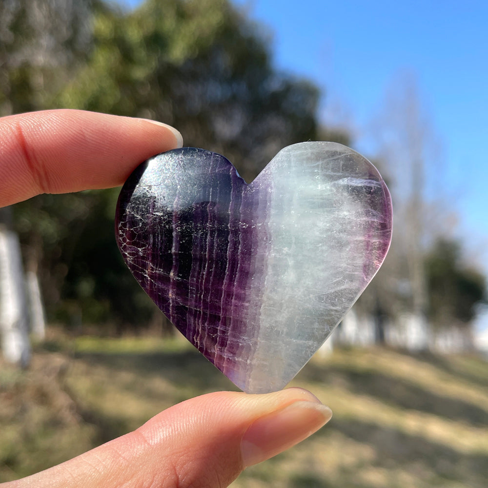 Natural Crystal Fluorite Heart