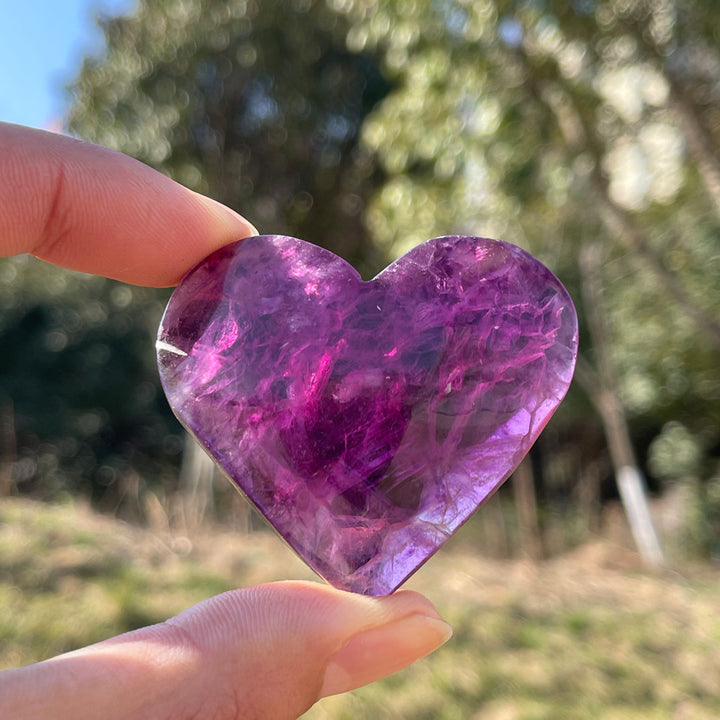 Natural Crystal Fluorite Heart