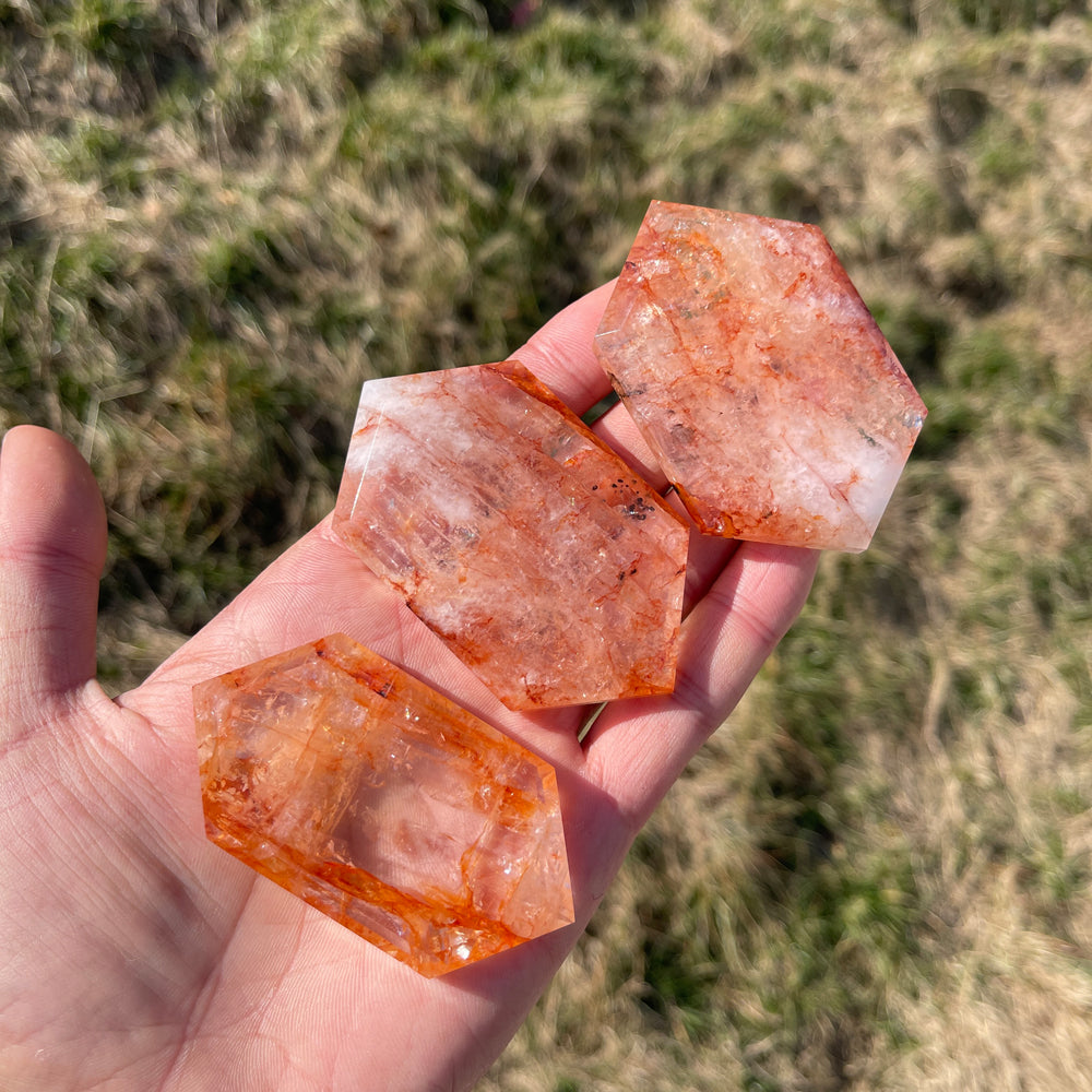 Natural Fire Quartz Crystal Shield