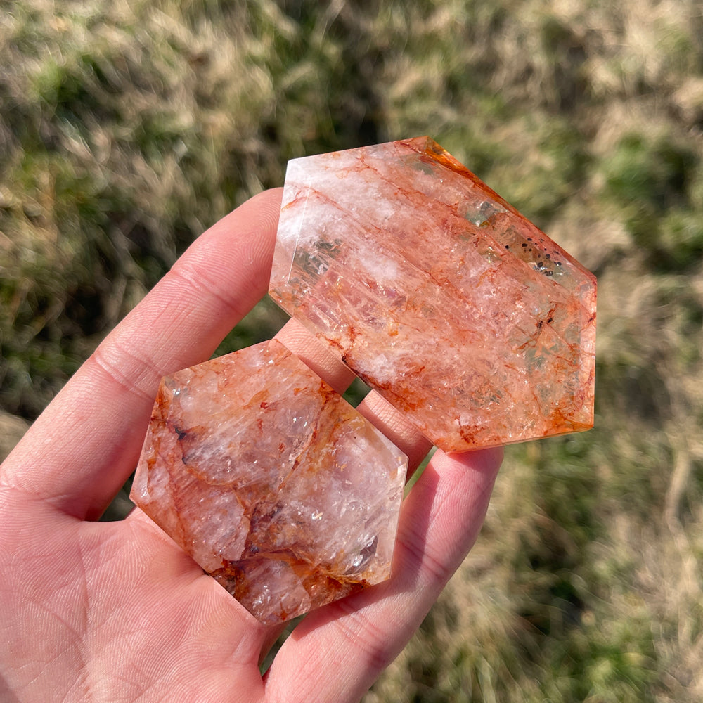 Natural Fire Quartz Crystal Shield