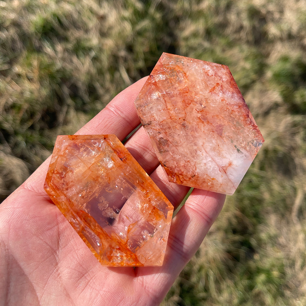 Natural Fire Quartz Crystal Shield