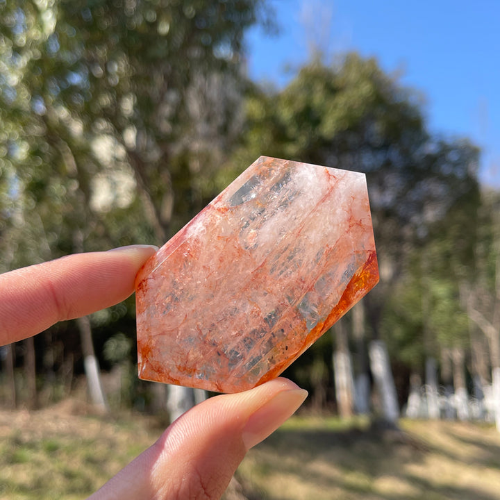 Natural Fire Quartz Crystal Shield