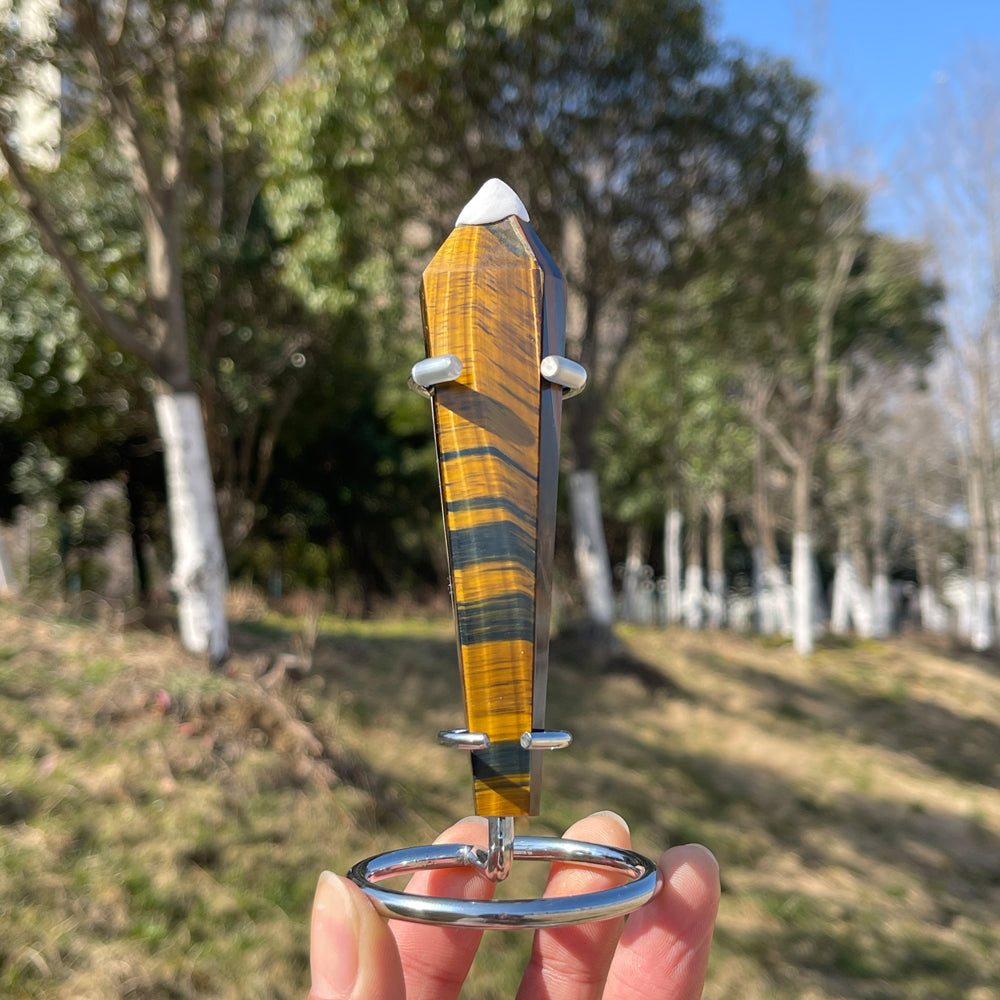 Natural Blue and Yellow Tiger's Eye Wand