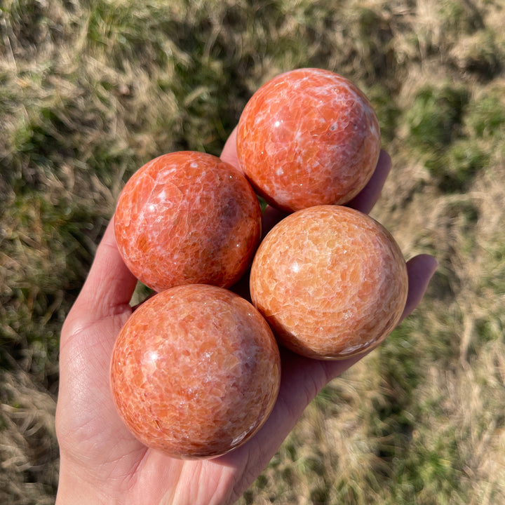 Natural Orange Calcite Sphere