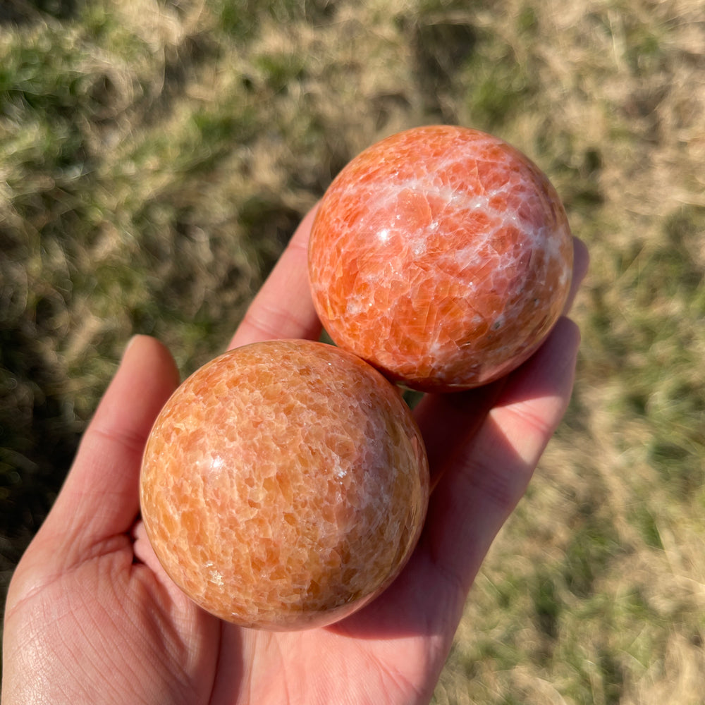 Natural Orange Calcite Sphere