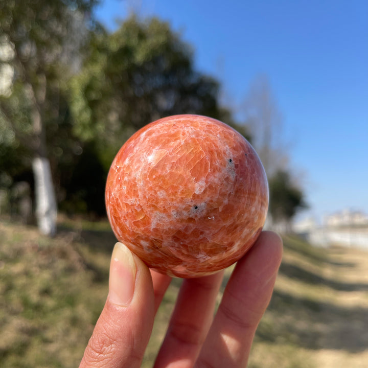 Natural Orange Calcite Sphere