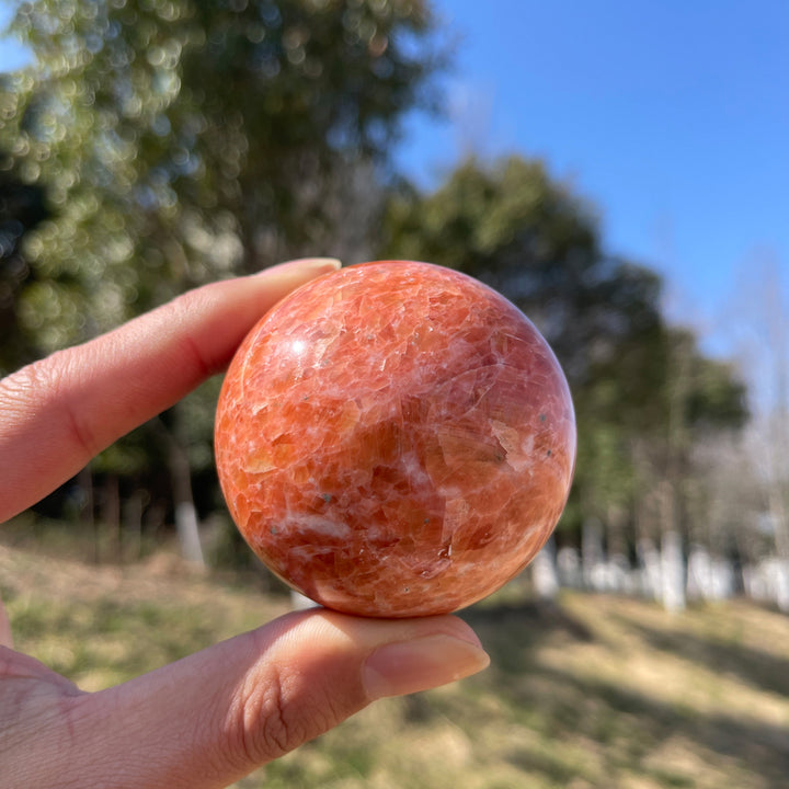 Natural Orange Calcite Sphere