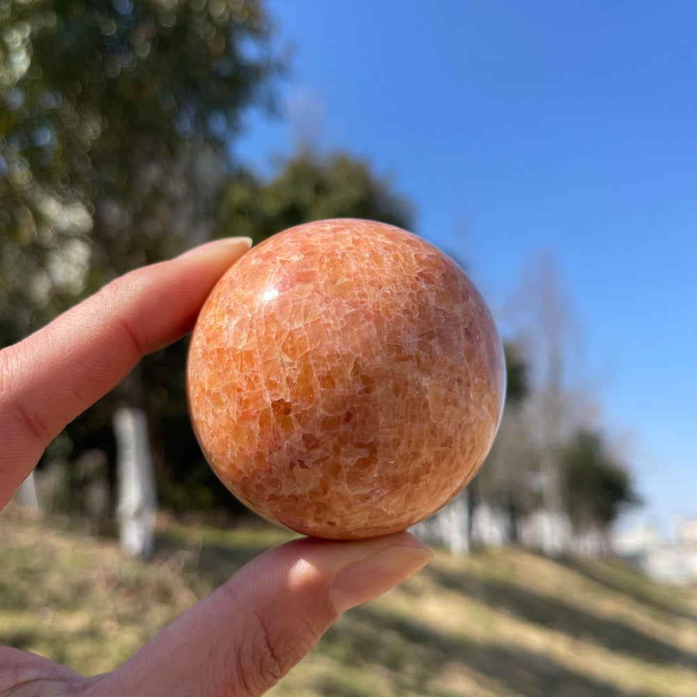 Natural Orange Calcite Sphere