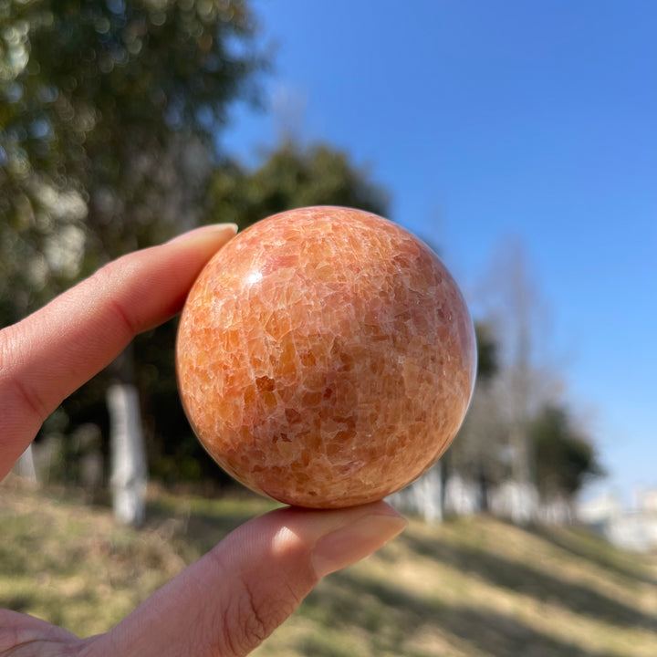 Natural Orange Calcite Sphere