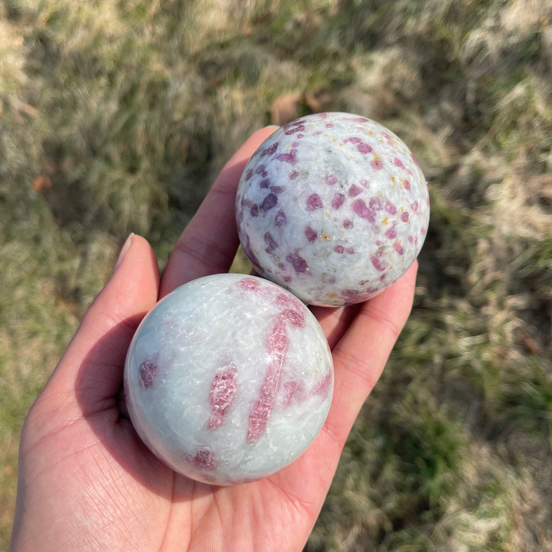Natural Crystal Plum Tourmaline Sphere