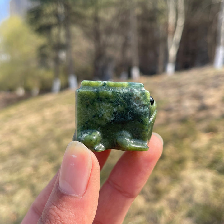 Natural Crystal Serpentine Frog