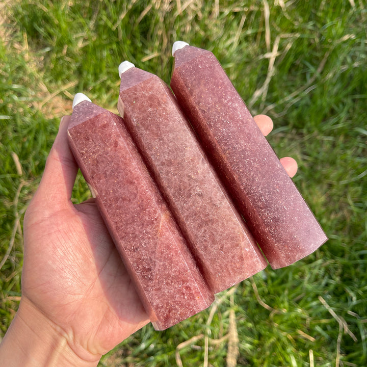 Natural Crystal Strawberry Quartz Point