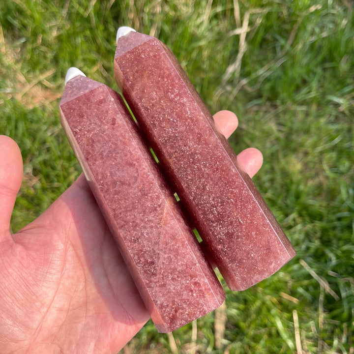 Natural Crystal Strawberry Quartz Point