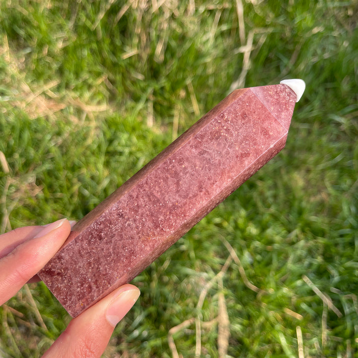 Natural Crystal Strawberry Quartz Point