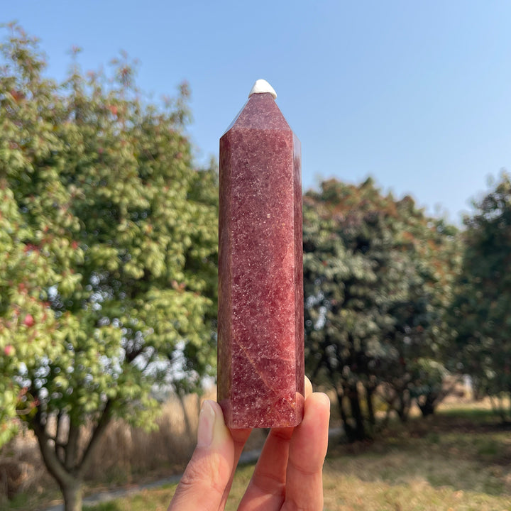 Natural Crystal Strawberry Quartz Point