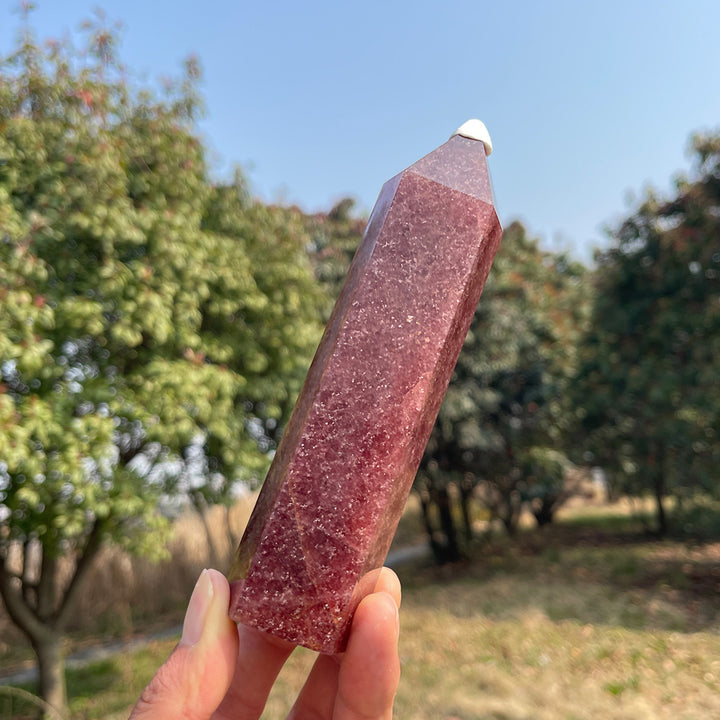 Natural Crystal Strawberry Quartz Point