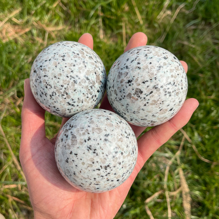 Natural Crystal Kiwi Jasper Sphere