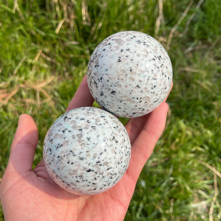 Natural Crystal Kiwi Jasper Sphere