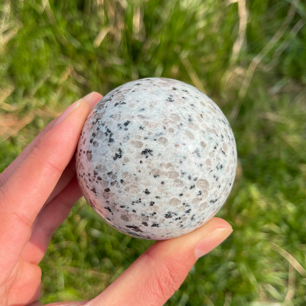 Natural Crystal Kiwi Jasper Sphere