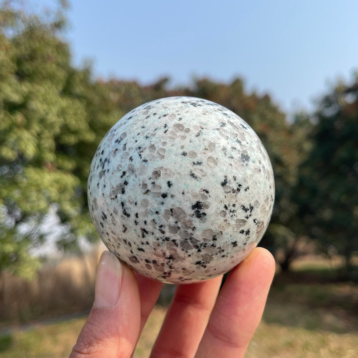 Natural Crystal Kiwi Jasper Sphere