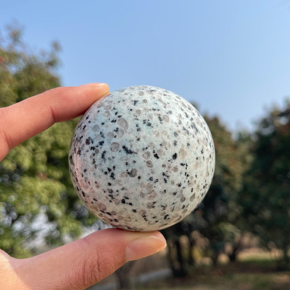 Natural Crystal Kiwi Jasper Sphere
