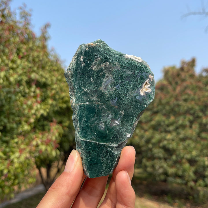 Natural Moss Agate Crystal Slice