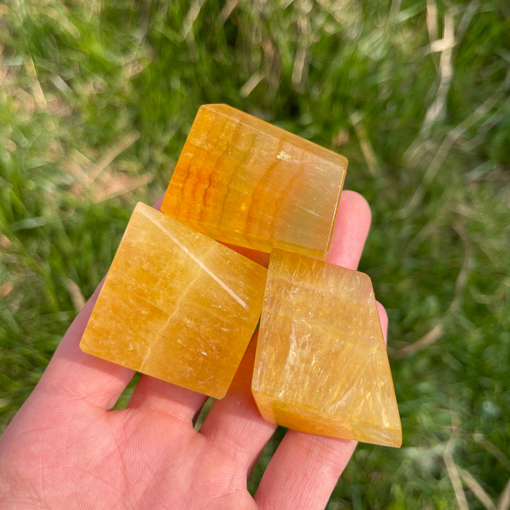 Natural Crystal Yellow Fluorite Freeform