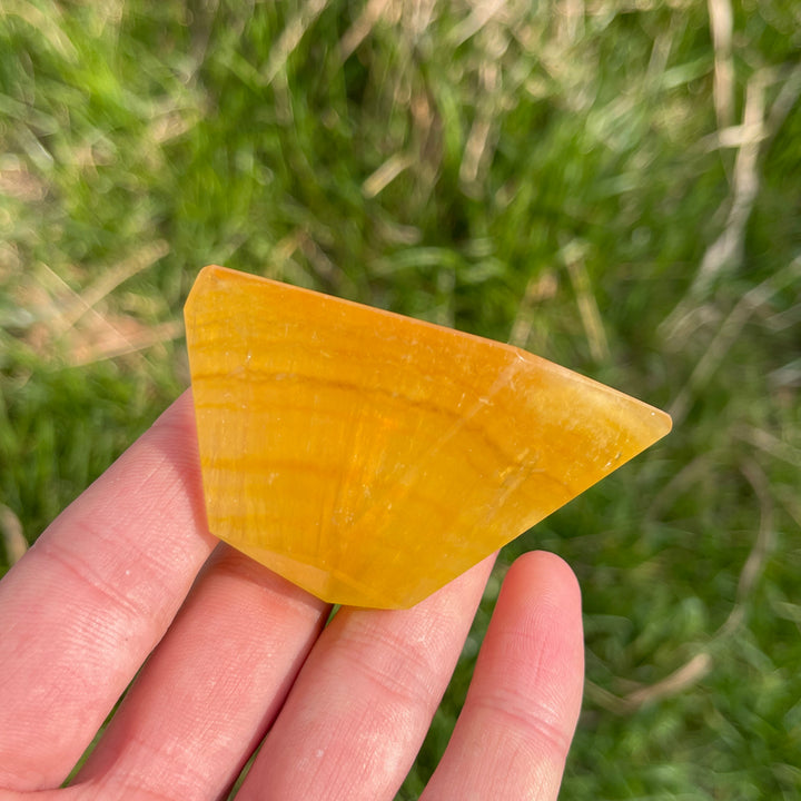 Natural Crystal Yellow Fluorite Freeform