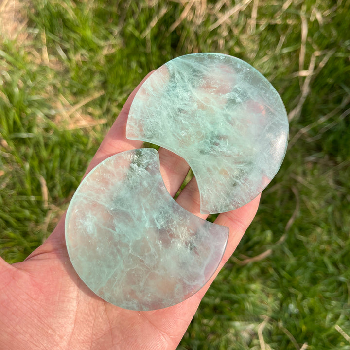 Natural Crystal Green Fluorite Moon