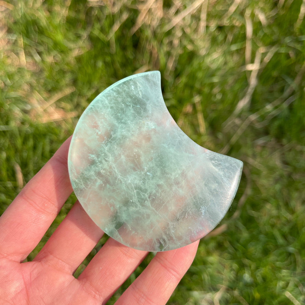 Natural Crystal Green Fluorite Moon